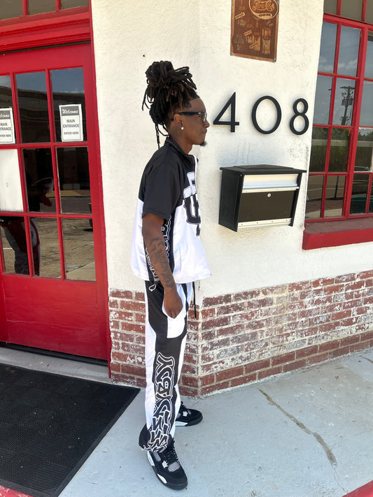 Black & White Rhinestone Tracksuit