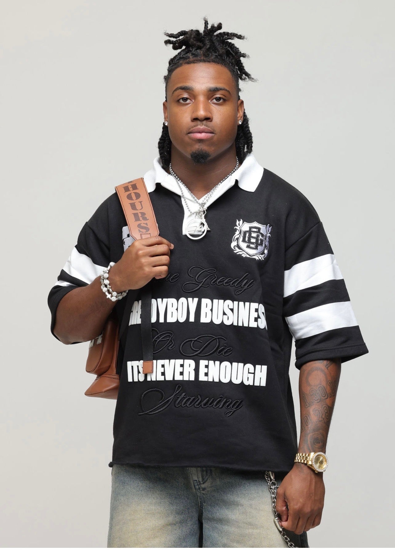 Black Rugby Polo Shirt