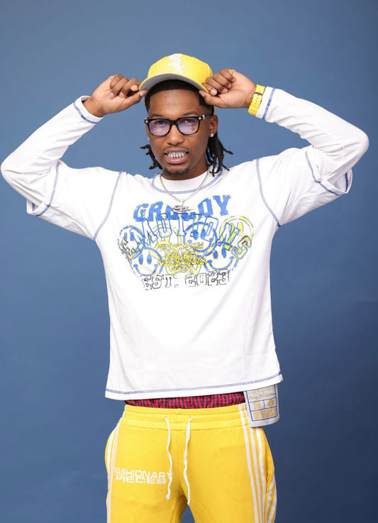 White GreedyEmotion Double Layer Tee